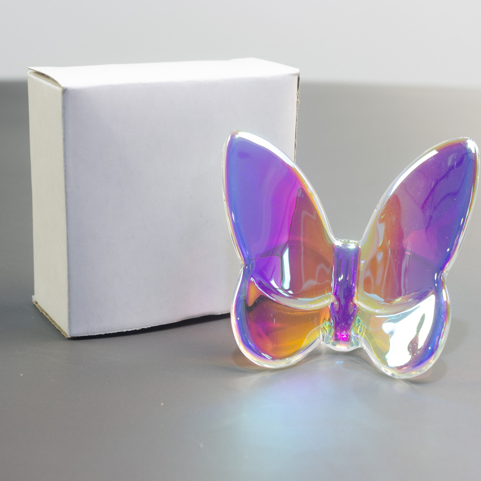Decorative Objects Figurines Butterfly Wings Fluttering Glass Crystal Papillon Lucky Butterfly Glints Vibrantly with Bright Color Ornaments Home Decor