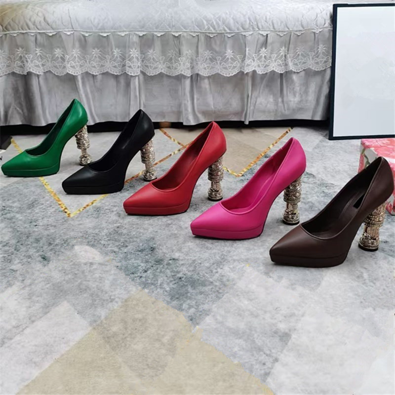 Fashion dress Shoes for women top quality Lady pumps Luxury Designer round toes platform 12CM high heeled Wedding Party womens shoe factory footwear withbox