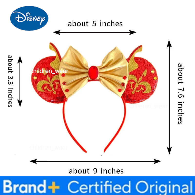 Disney Newest Mickey Mouse Ears Headband Cartoon Sequins 5Bow Headwear Girls Children Festival Party DIY Hair Accessories H251226