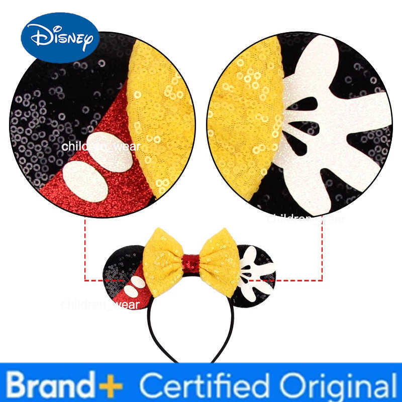 Disney Black Mouse Ears Headband For Girls 5Bow Party Hairband Festival DIY Hair Accessories Femme H251226