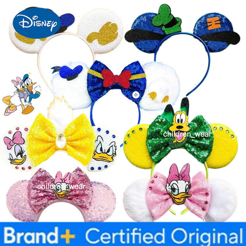 Disney Mickey Mouse Ears Headbands for Baby Girls Daisy Duck Hairbands Donald Duck Headwear Adults Women Bows Hair Accessories H251226
