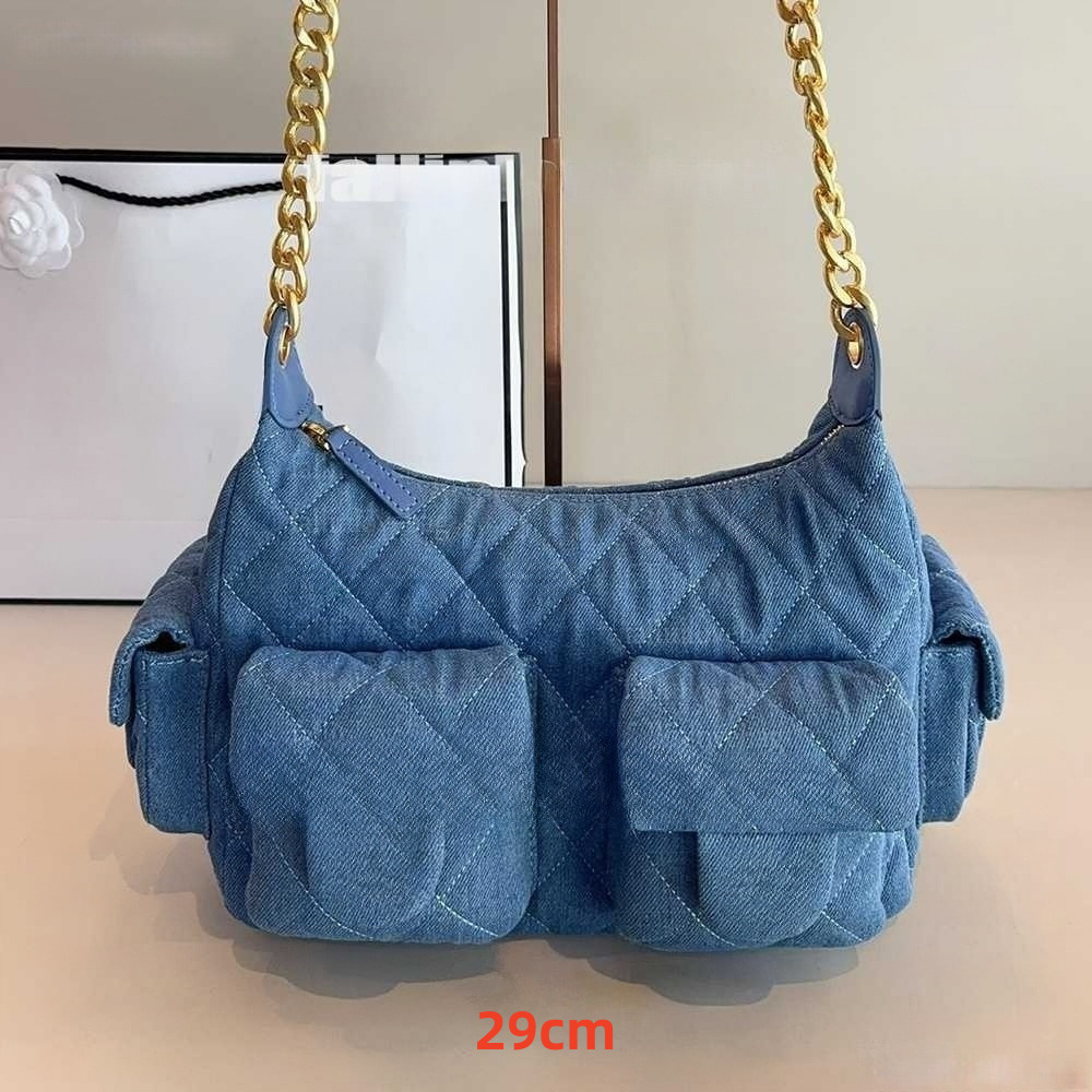 Designer Shoulder A Vintage Women Motorcycle denim Mini Flap Coin Zipper Large Capacity cambons Leather Luxury Handbag Camera Bags Underarm crossbody 