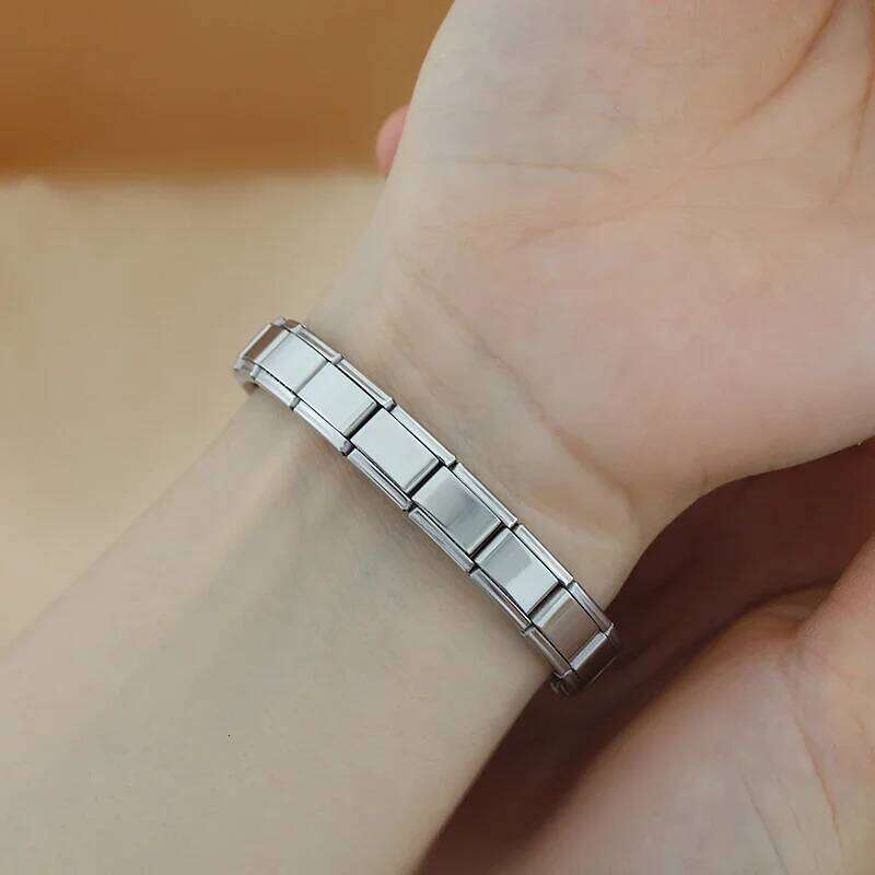 Hapiship 2024 New Women's Jewelry DIY 9mm Width Itanlian Elastic Charm Bracelet Stainless Steel Fashion Bangle ST-Bao 25T1226