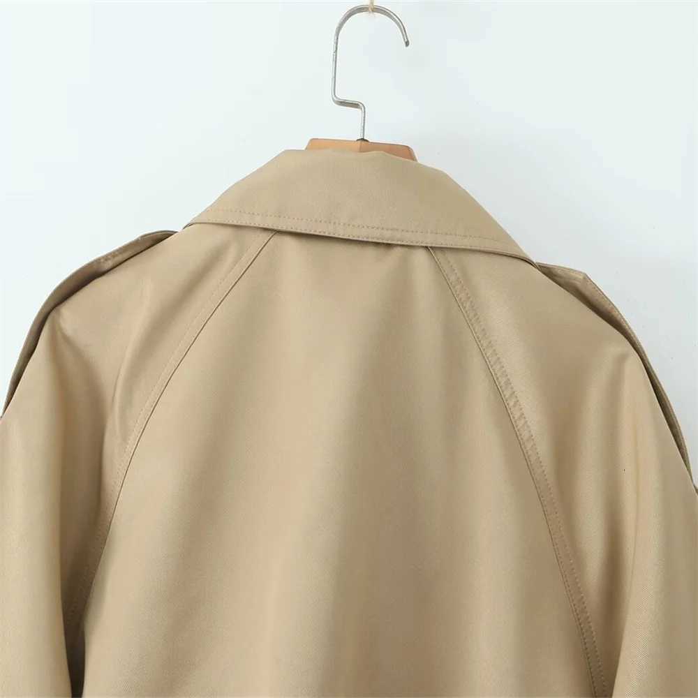 Autumn New Product Womens Wear Simple and Fashionable Long Sleeve Double breasted Belt Windbreaker CoatT251226