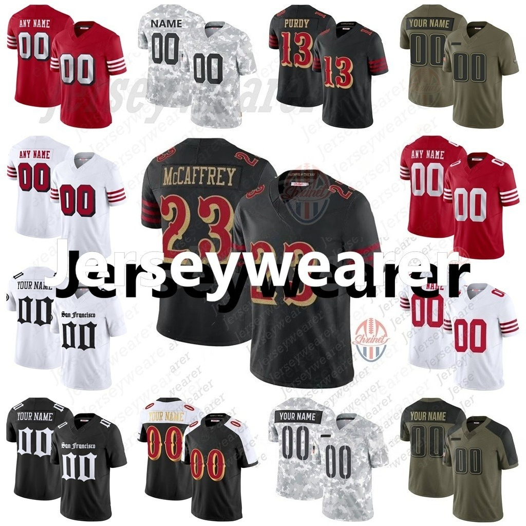 Black/Gold Football 2025 Rivalries Jersey Brock Purdy George Kittle Fred Warner Christian McCaffrey Mac Jones Deommodore Lenoir Mens