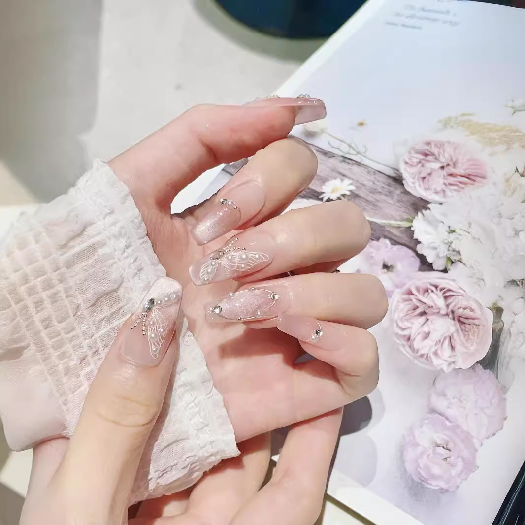 Exclusive Boutique Style Premium Cat Eye and Butterfly Decorative Manicure Sheets with Diamond Detailing