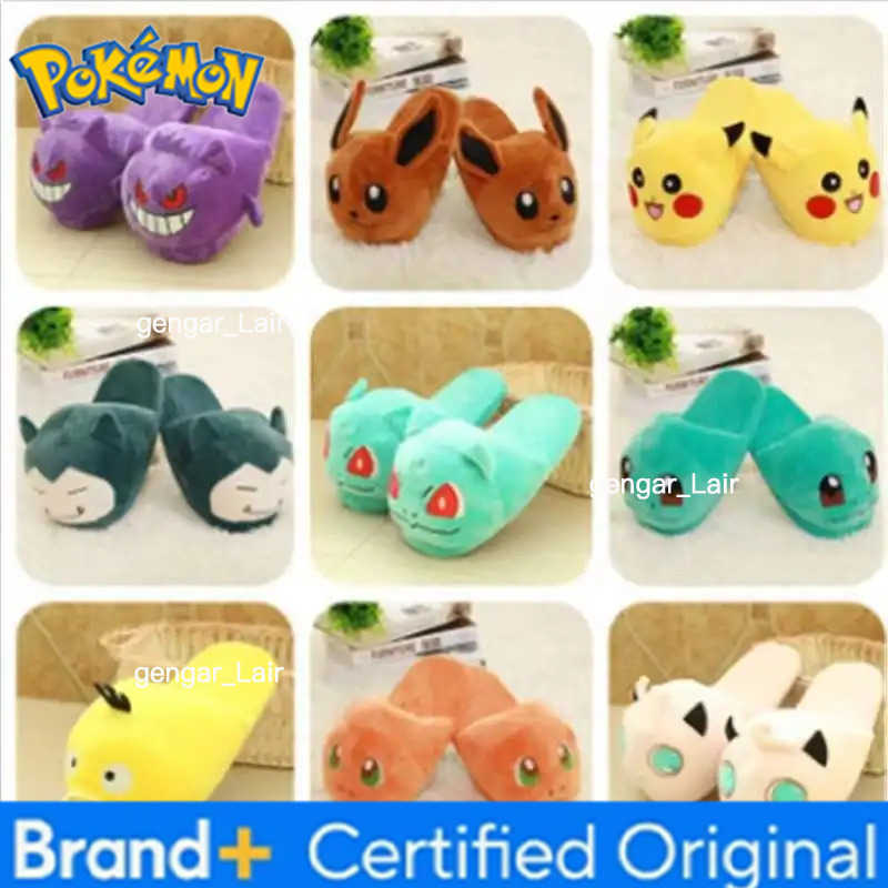 Pokemon Spot Pikachu Plush Cotton Shoes Light Plush Toe Slippers Sewn Shoes Parent-Child Couples Girlfriends Plush Slippers Gifts W251226
