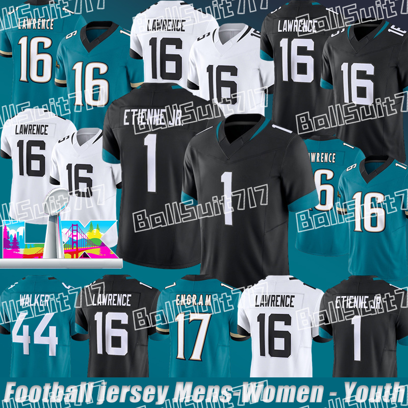 #16 Trevor Lawrence Jacksonvillecity Jaguarss jersey #7 Brian Thomas Jr. #12 Travis Hunter #41 Josh Hines-Allen #44 Travon Walker #1 Travis Etienne Jr. Football Jerseys