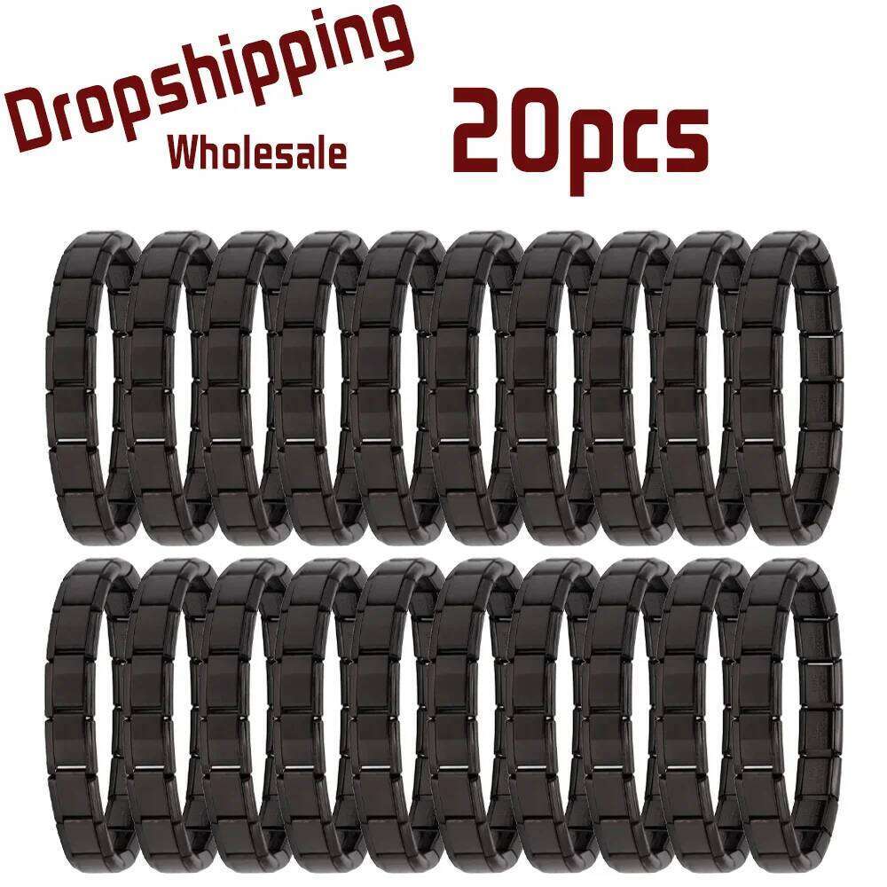 20pcs Italian Charm Stainless Steel 9mm Colorful Style Elastic Bracelet for Woman Men DIY Making GIft Dropshipping Wholesale 25T1226