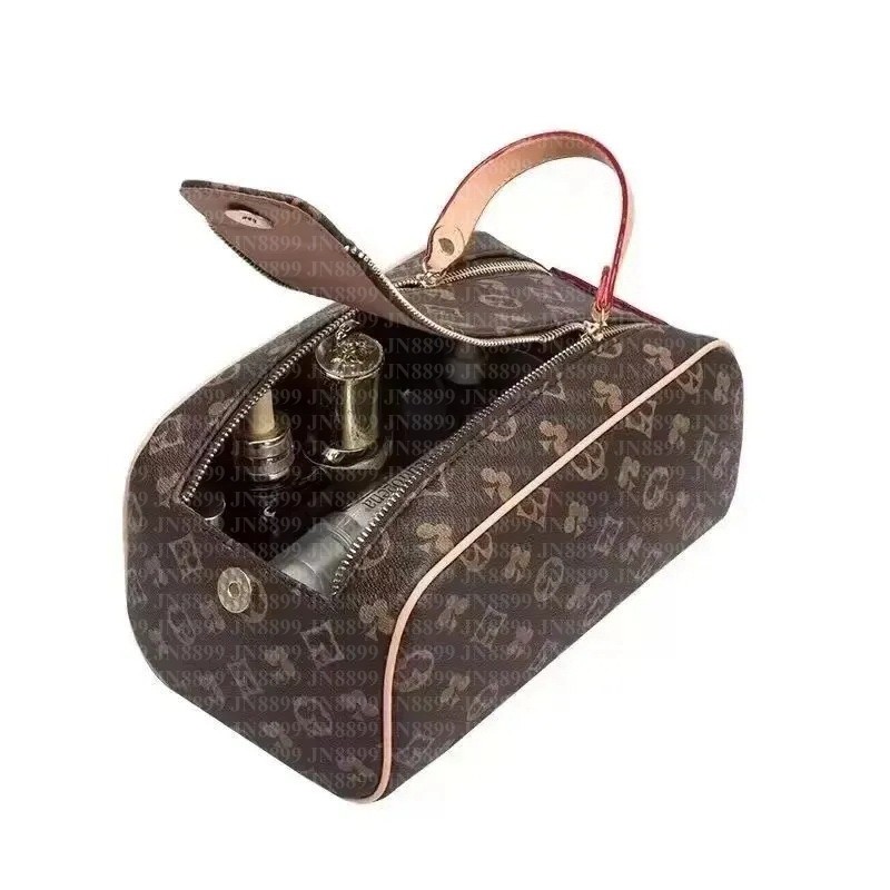 Luxury Brand Cosmetic Bags Designer Women Makeup Bag Double Zipper Hanging Bathroom Wash Bag Multifunctional Travel Toiletry Bag