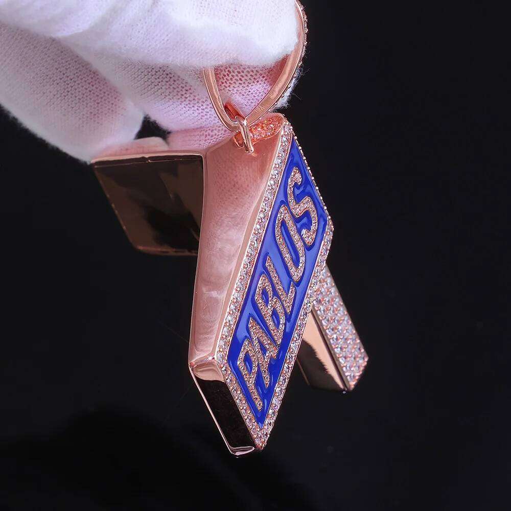 jewelry Hip Hop Jewelry Custom Iced Out Cubic Zirconia Letter Pendant Necklace Men Women