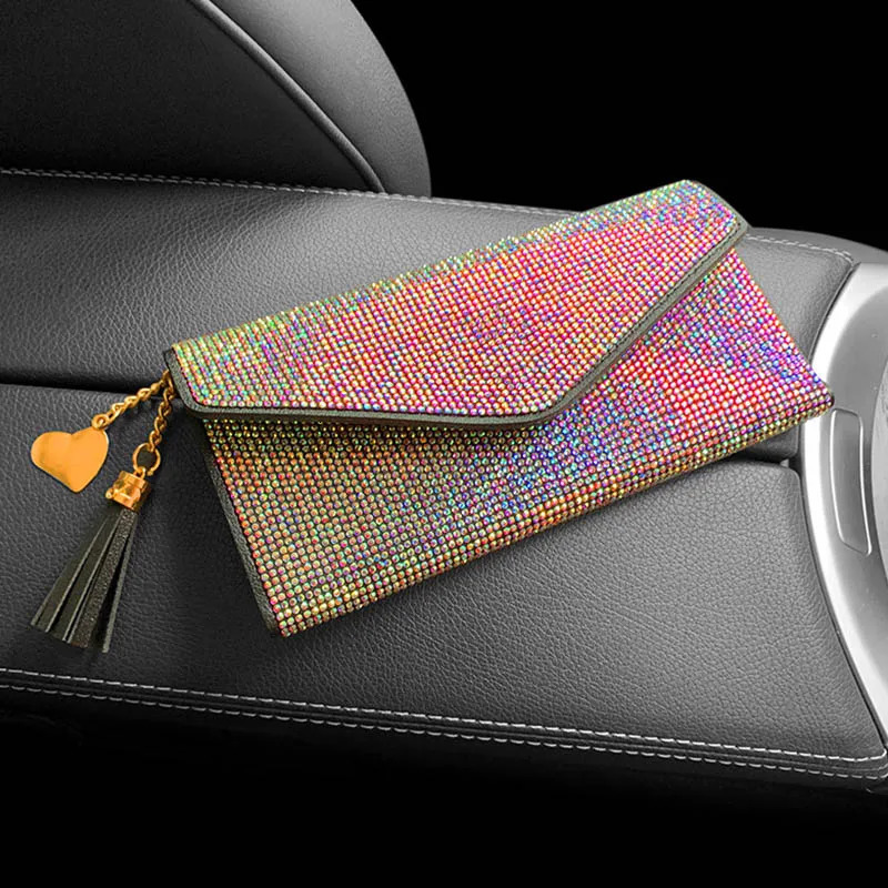 Bling Crystal Fashion Purse Leather Wallet Women Card Holders Multifunctional Pretty Square Hand Bags Ladies Wallets 251225