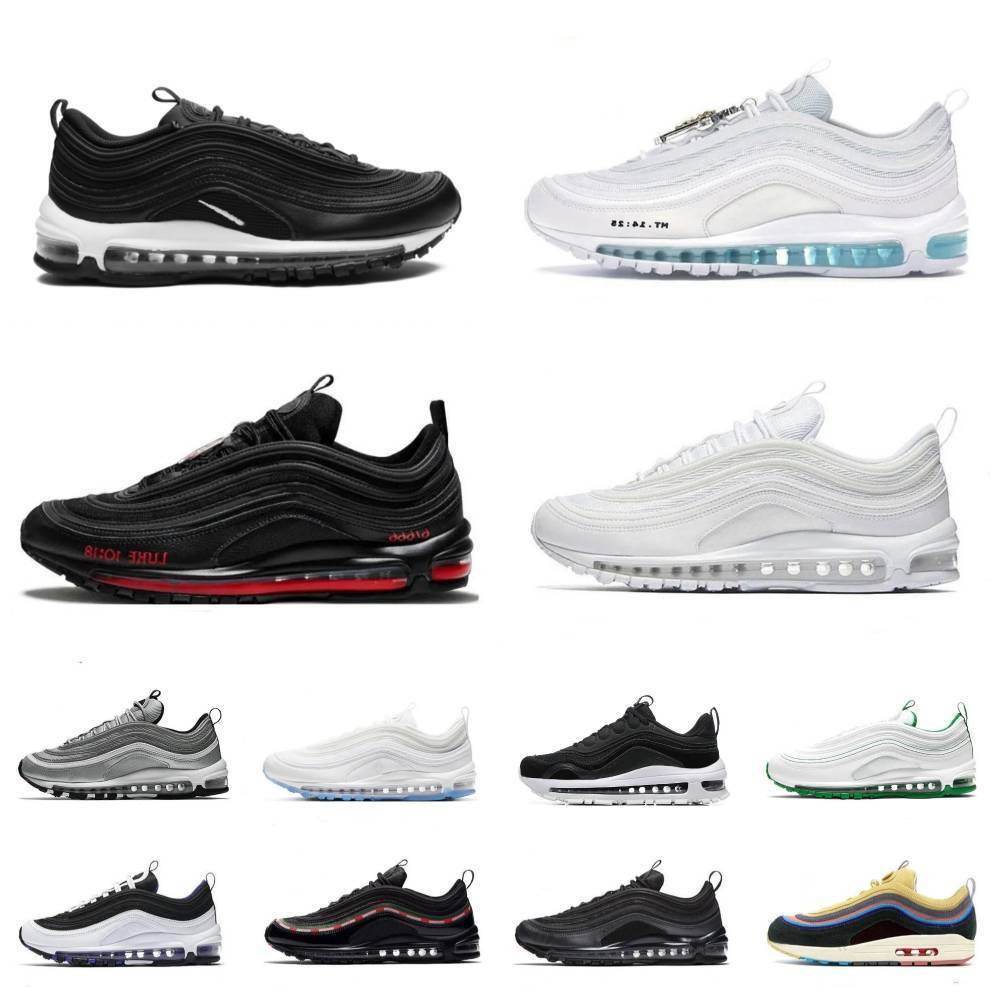 Designers 97 97s Sports Shoes Men Women MSCHFs X INRI Jesus Satan Futura Crucifix Trainer Shoe Next Nature Black Triple White Green Silver Bullet Outdoor Sneakers U88