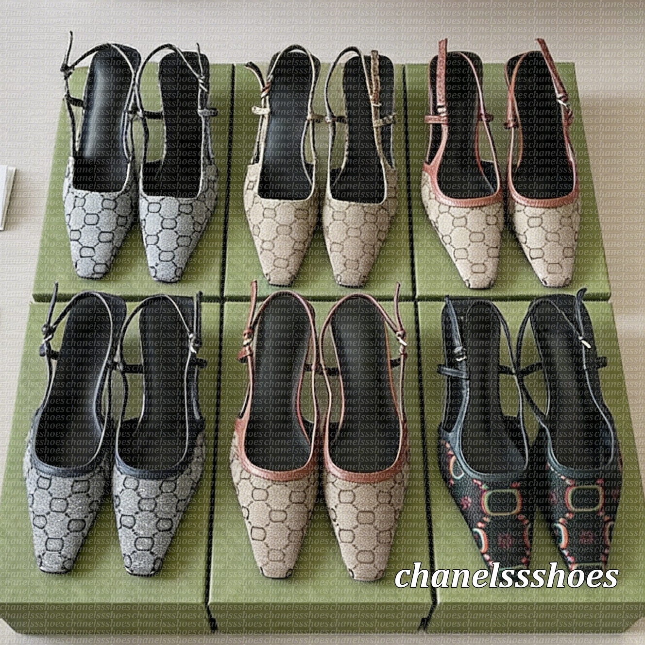 Dress Shoes Slingback high heels Lace up shallow cut shoes Sandals Mid Heel Black mesh with crystals sparkling Print shoes Rubber Leather Ankle Strap 36-42