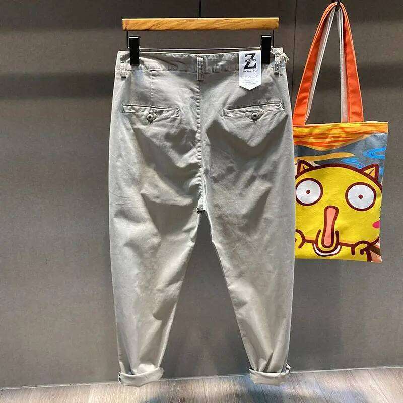 Men Clothing 2024 Summer Trendy Casual Streetwear Y2k Cargo Harem Pants Male Simple Solid Pockets Slim Trousers Pantalones 28-38