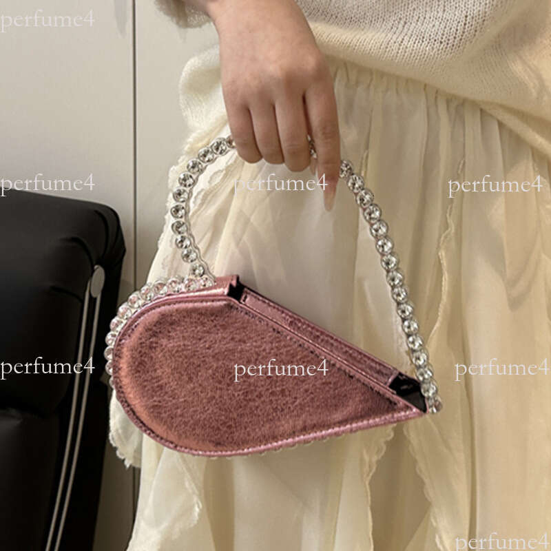 2025 Spring/Summer New Cross-Border Heart-Shaped Clutch with Diamonds, Fashionable and Stylish Women's Evening Bag, Handheld Bag