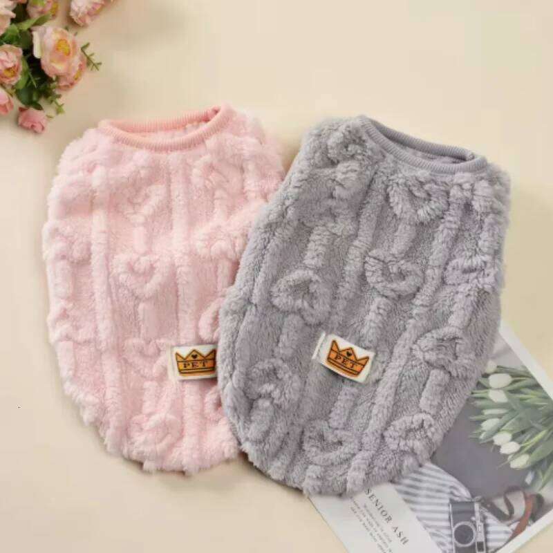 Warm Fleece Sweatshirt for Small Medium Dogs Puppy Kitten Cat Teddy Coat Pet Soft Cozy Autumn Winter Jacket 25T1226