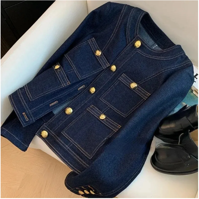 2025 Denim Jackets for Women Spring Buttons Vintage Chaquetas Korean Fashion Blue Chic Ropa De Mujer Jeans Bomber Outwear Top