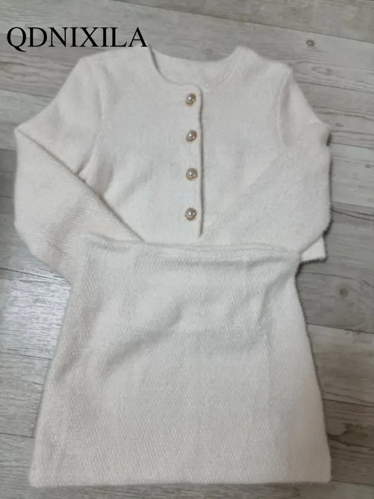 In Spring Summer Korean Fashion Sweet Womens Suits with Mini Skirt Twopieces Set Woman Dress Casual Elegant Tweed 251211