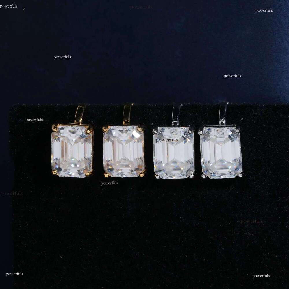 6 Cts Emerald Cut Clip on Moissanite Stud Earrings Solitaire Ear Studs 925 Silver Gold Plated Pass Diamond Testerqqvvv