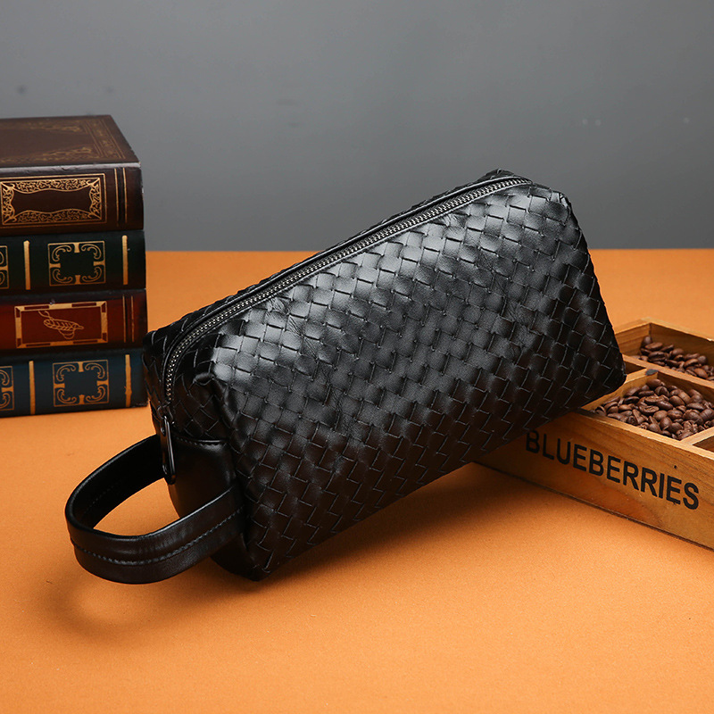 Clutch bag 2025 new Korean style PU woven Clutch bag large capacity bucket-style handbag lightweight