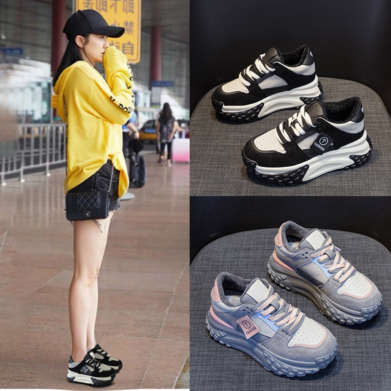 2025 Designer Fashion Women's Handbag Autumn/Winter New Korean Edition Leisure Trend Thick soled Sports Shoes