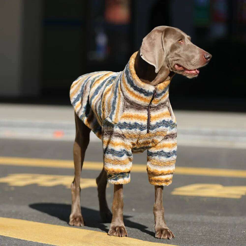 Dog Winter Sweater for Larg Dogs, 2 Legs Warm Fleece Puppy Coat High Collar Jumpsuit, Comfortable Outfit Apparel For Big Breeds 25T1226