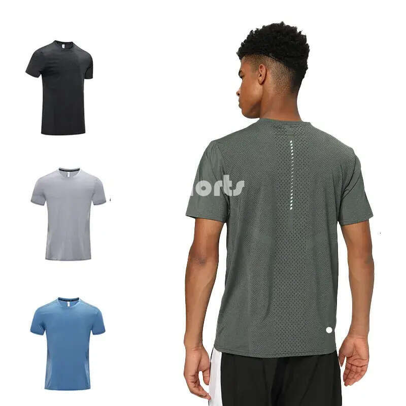 Set Men luluity lemonive sets Casual Basketball Sleeve Breathable High Elastic Sports Top luluity lemonive shirts Outdoor Fitness Clothing Tennis Short T-shirt