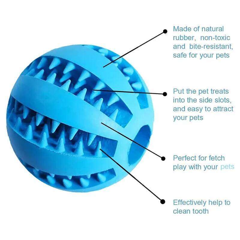 Dog Interactive Rubber Puppy Chewing Toys Pet Tooth Cleaning Ball Cats Pets Food Treat Feeder Silicone Balls Toy 25N1226
