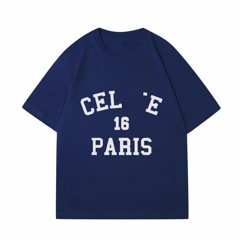 CEL shirts 25 Spring and Summer New Basic Letter Logo Simple 16 Digital Printing Celinetshirt Short-sleeved Cotton tees pairs Men's T-shirt Women's Summer tee