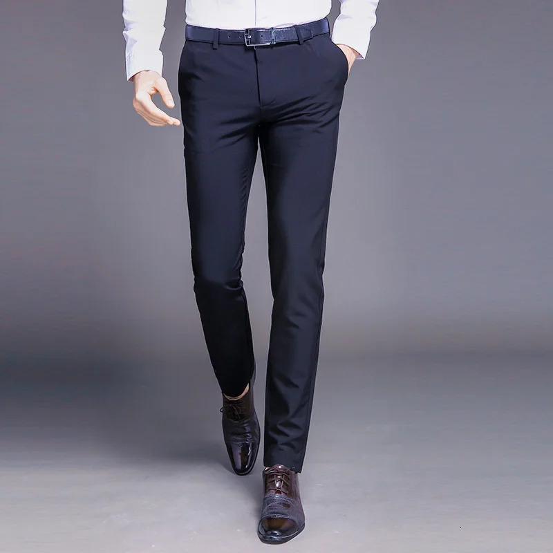 Fashion High Quality Men Suit Pants Straight Spring Autumn Long Male Classic Business Casual Trousers Slim Fit Full Length 251226