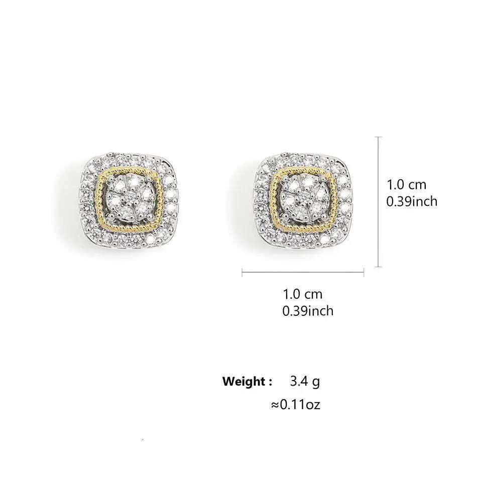 ZAKOL Fashion Sugar Cube Geometric Stud Earrings For Women Full Inlay Zircon Piercing Earring Engagement Wedding Jewelry 25H1226