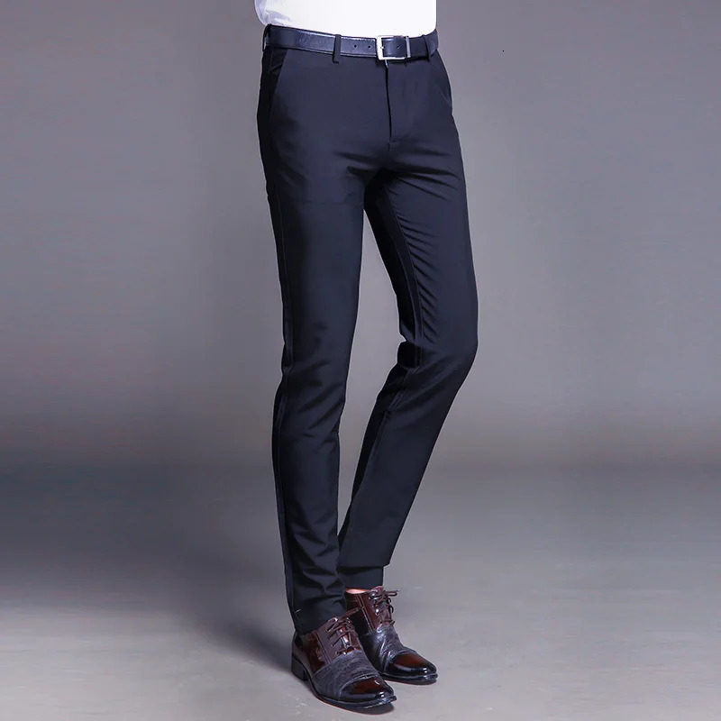 Fashion High Quality Men Suit Pants Straight Spring Autumn Long Male Classic Business Casual Trousers Slim Fit Full Length 251226