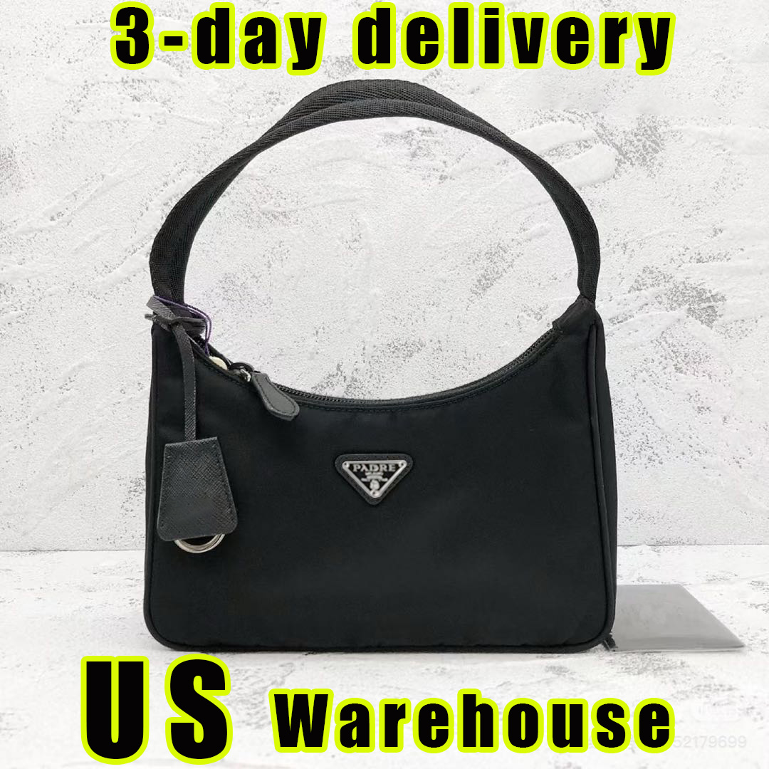 cs1 Designer Handbags Luxury Crossbody Shoulder with Silver Buckle High-Quality Recycled Nylon Wallets - Classic Black Zipper Bags