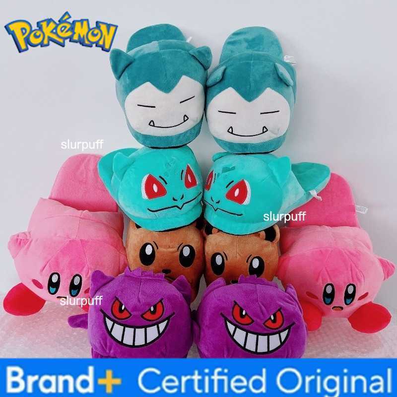 Pokemon Anime Pikachu Snorlax Eevee Plush Cotton Slippers Couple Indoor Soft Non-Slip Home Shoes Kawaii Slippers for Man Women W251226