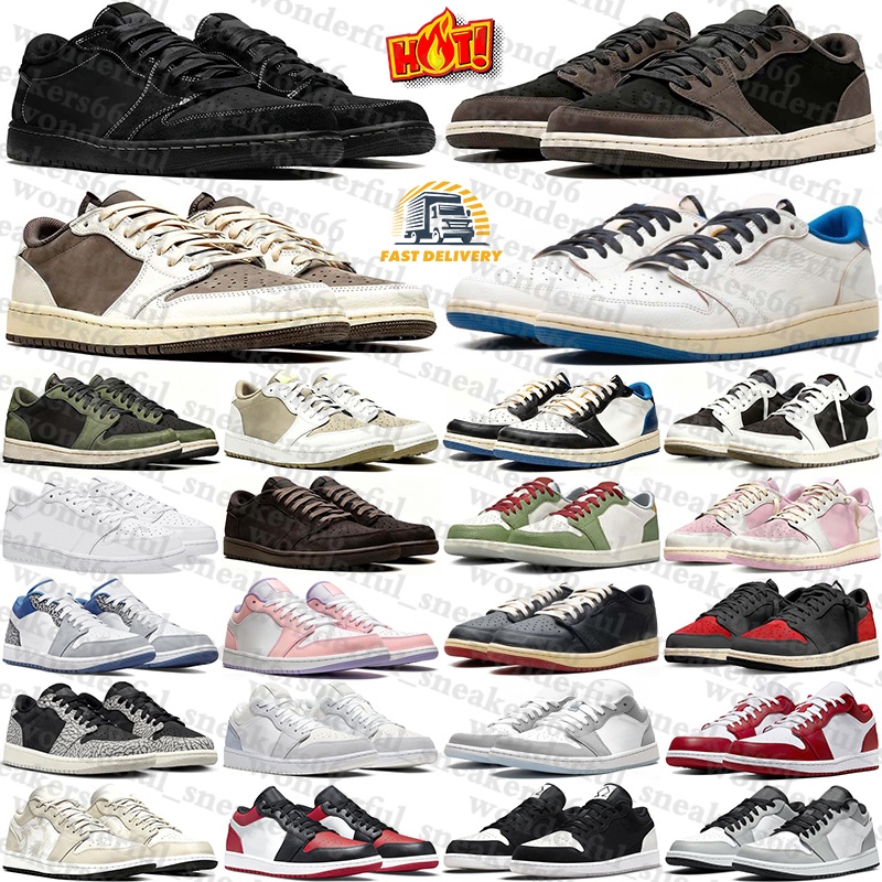 free shipping Designer Basketball 1 1s Shoes low sneakers trainers for travisscot mens womens chaussure sneaker Outdoor chaussures scarpe trainer runners
