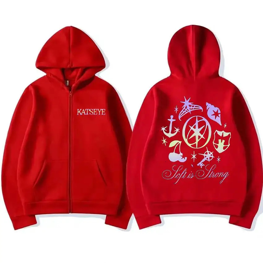 Katseye Graphics tracksuit vintage Hoodie Men Women 2025 tops Fleece fashion clothes Hip Hop Coat Zip Up Jacket Loose streetwear 251217