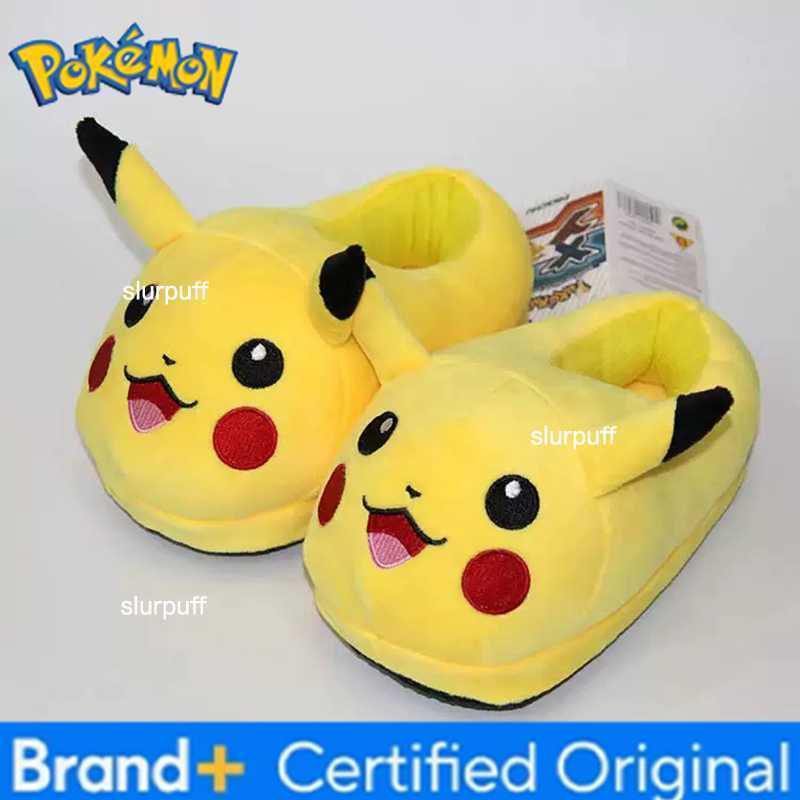 Pokemon Pikachu Cartoon Cosplay Pluch Slippers Winter Warm Cotton Slipper Kawaii Pikachu Snorlax Indoor Anime Shoes Christmas Gift W251226