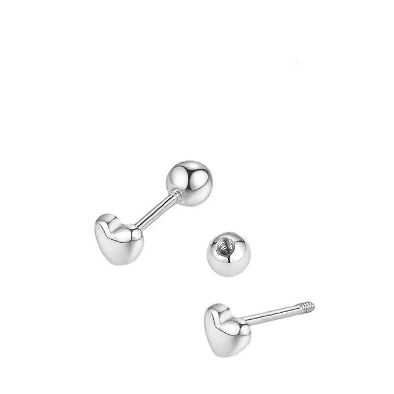 EVISPOL 1Pair Heart for Women Stainless Steel Love Cartilage Earrings Screw Back Stud Earring Body Jewelry Gifts 25H1226