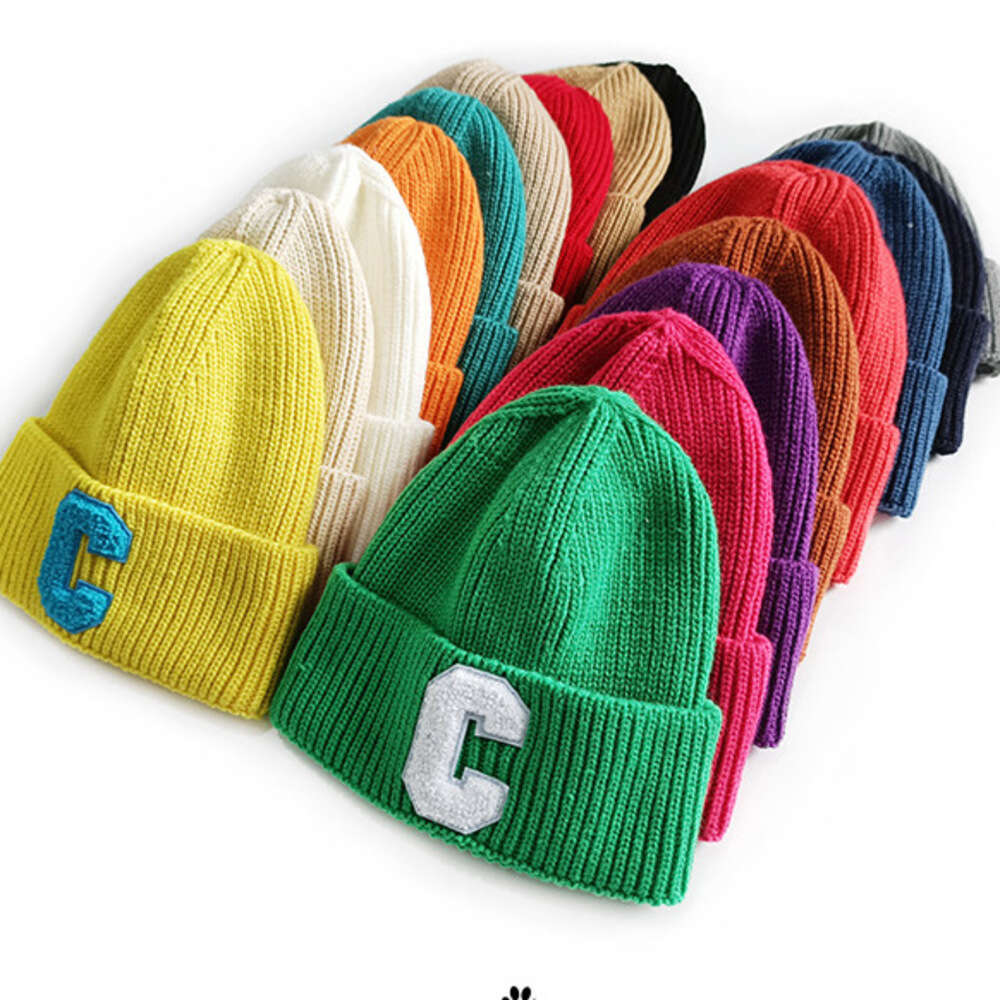 Women's Men's Block Wool Hat Autumn Winter Fashion Versatile SimpleWarm Thick Knitted European American Outdoor Face Slimming