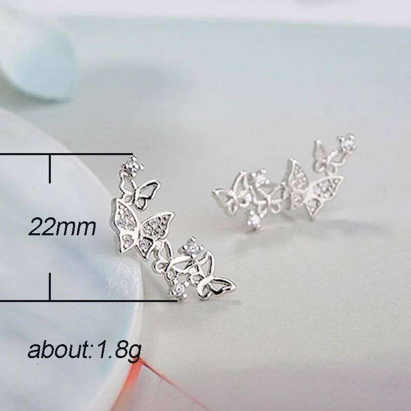 Huitan New Trendy Delicate Bow Stud Earring Women Cute Hollow Out Butterfly Beautiful Birthday Valentines Gift for Girl Hot