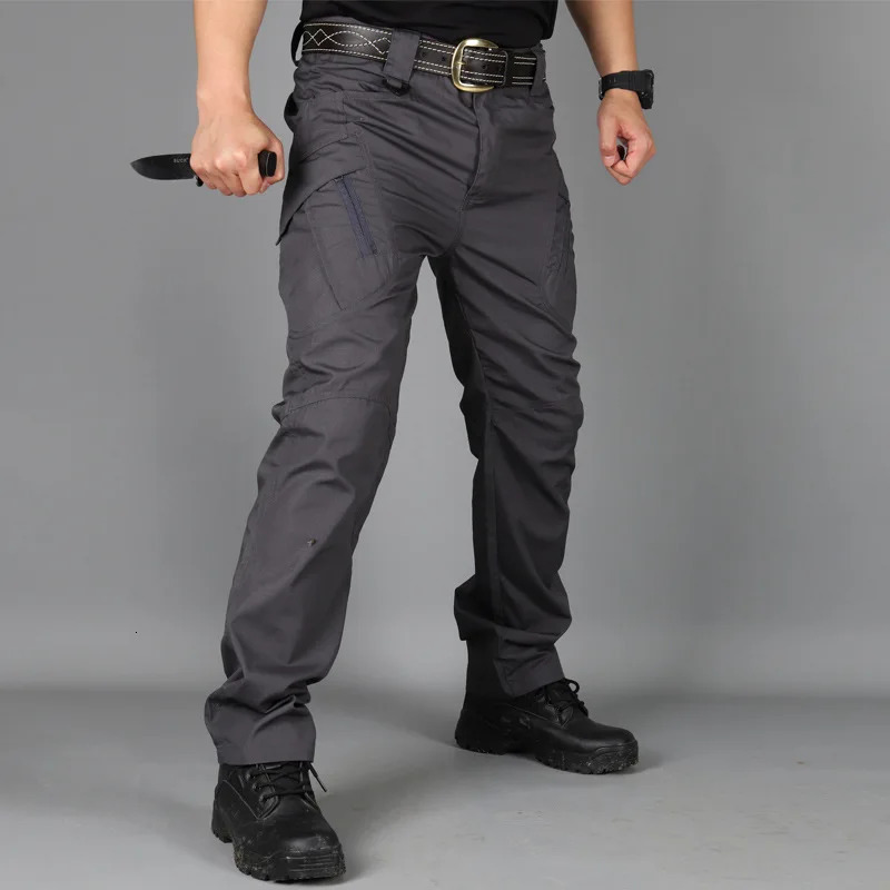 Summer Mens Tactical Cargo Pants Casual Trousers MultiPockets Waterproof Lightweight Quick Dry Outdoor Hiking 251226