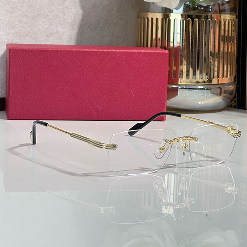 CT0578O Men frameless square sunglasses UV400 brand designer womens business glasses metal frame acetate style glasses Outdoor casual mens glasses