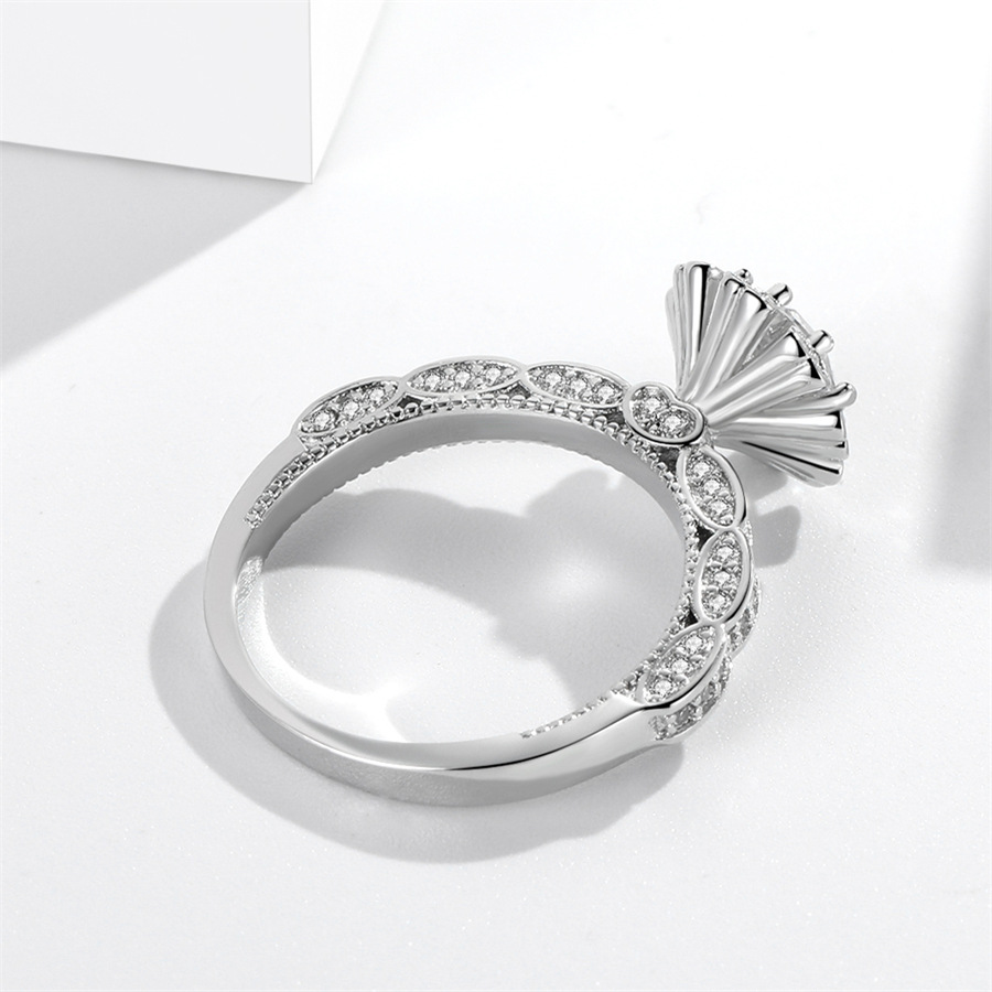 2026 Choucong 1CT Wedding Rings Luxury Jewelry 925 Sterling Silver Round Cut 5A Zircon CZ Diamond Elegant Party Women Engagement Flower Band Ring Love