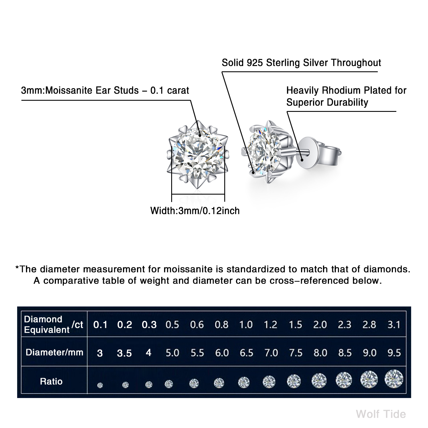 S925 Sterling Silver Snowflake Moissanite Fire Earrings Studs Gra VVS Designer 0.6 1 2 3 4 Ct Lab Grown Diamond Womens Wedding Stud Earring Luxury Jew