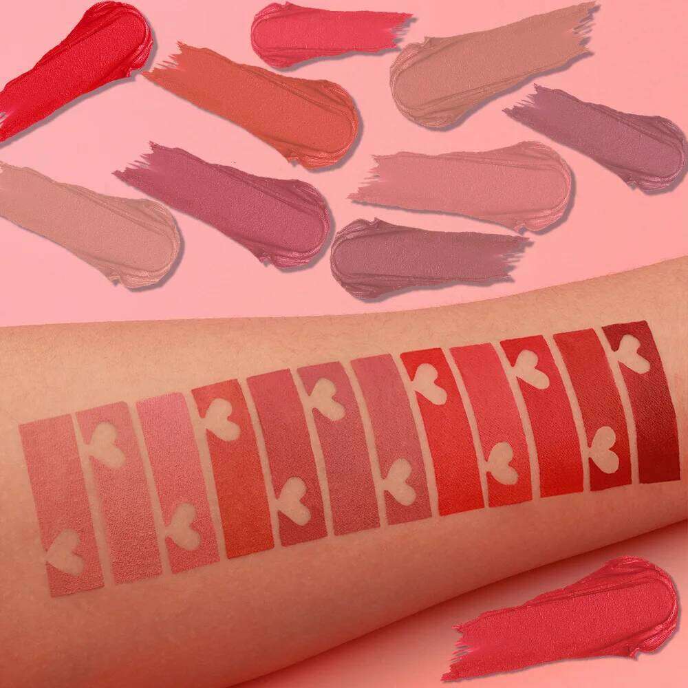 DUNUF 1 Pcs Matte Powder lipstick, Lasting 24 Hours Non-fading Waterproof Non-stick Easy to Color Lip Gloss Makeup Gift 25H1226