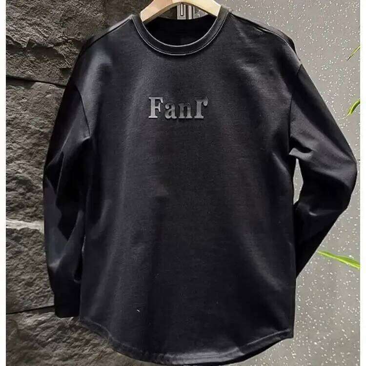 New Letter Casual Zipper Round Neck Sweatshirt Men's Trendy Brand Versatile Couple's Loose T-Shirt Base Shirt