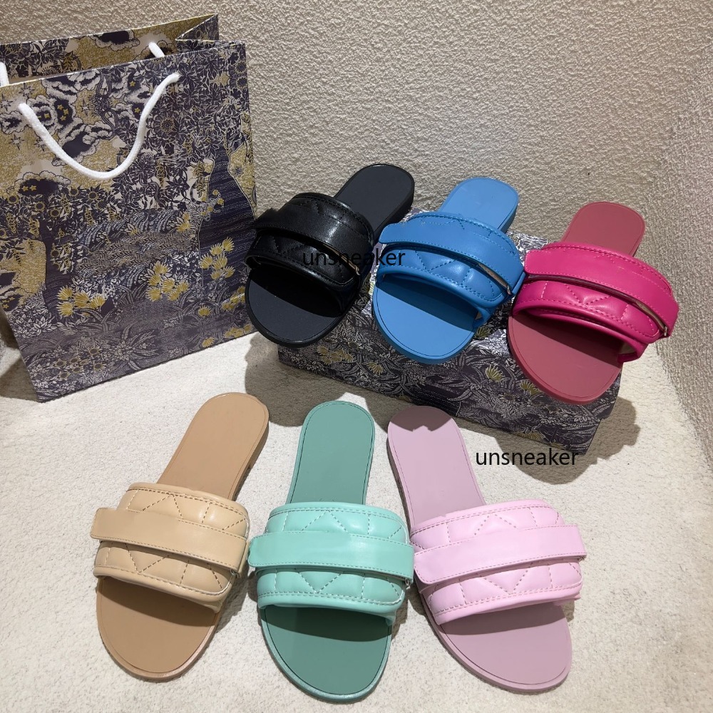 Designer Velcro Women's Flat Mule Slippers Pool Sandals Unisex Styles Padded Front Strap Summer Sandals Beach Casual Shoes