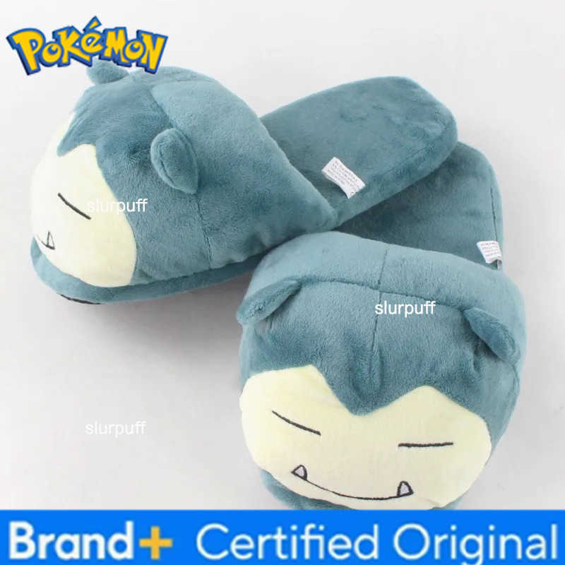 Pokemon Snorlax Cartoon Anime Cotton Slippers Plush Kawaii Winter Warm Shoes Indoor Non-slip Home Shoes Cute Adult Couple Gift W251226
