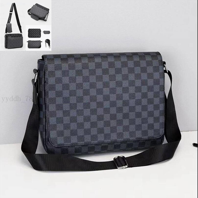 2026 Leather TRIO Men shoulder bags designer Bag cross body briefcase luxurys man Women messenger bag set satchel handbag Purse Composite package backpack